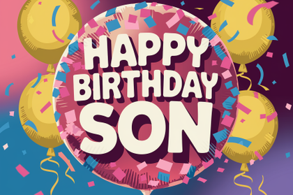 Birthday Balloon Son Card