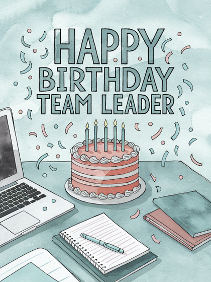 Free Download Happy Birthday Team Leader Watercolor Illustration