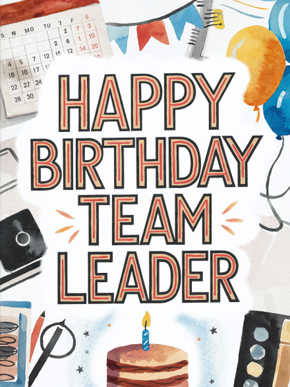 Free Download Happy Birthday Team Leader Watercolor Illustration