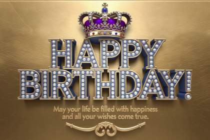 Happy Birthday Greeting with Crown