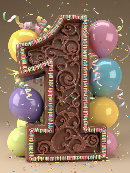 Festive Chocolate Number One Cake