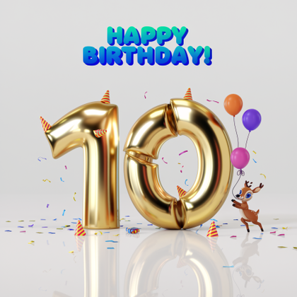 3D Render of Tenth Birthday Celebration