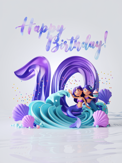 Happy 10th Birthday: Magical Mermaid Celebration