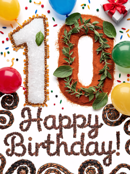 Tenth Birthday Celebration with Spices and Herbs