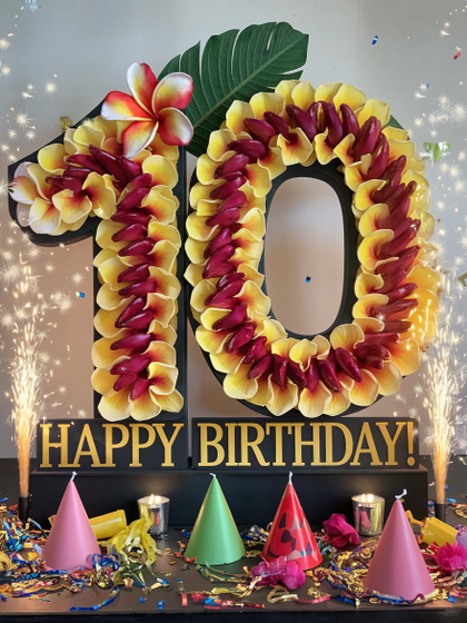Tenth Birthday Floral Number Arrangement: Celebrate in Style