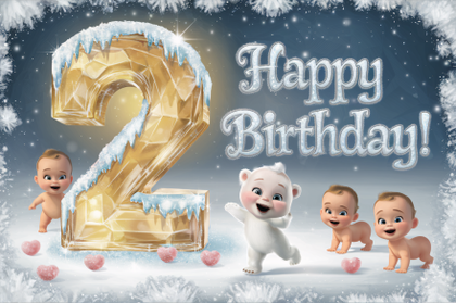 Happy Second Birthday Crystal Ice Theme