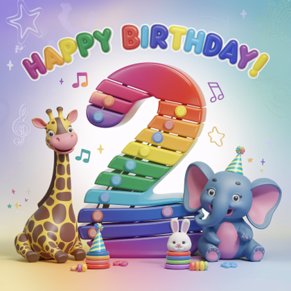 Whimsical 2nd Birthday Xylophone