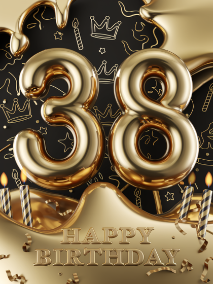 Free Download 38th Birthday: Iridescent Balloons and Happy Birthday ...