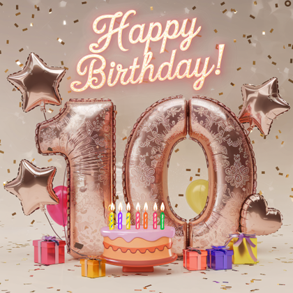 Happy 10th Birthday! Festive Celebration