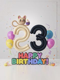 23rd Birthday Celebration: Cute Cat Theme
