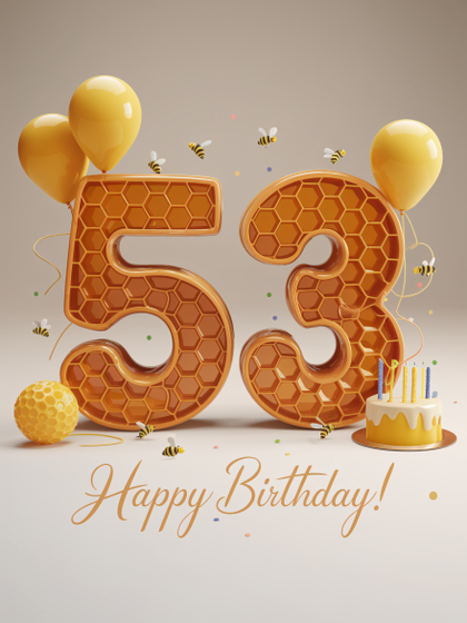 Free Download Happy 53rd Birthday Cupcake Card