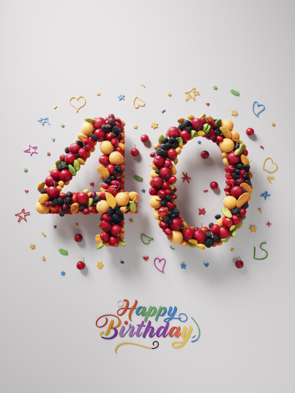 40th Birthday Fruit Design