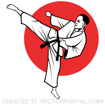 Karate Fighter Vector Image