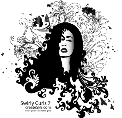 Swirly Curls – Medusa Vector Art