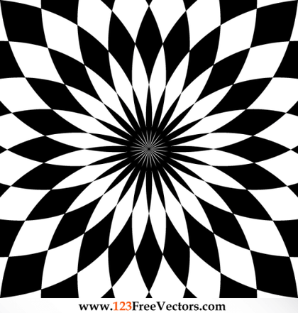 Op Art Flower Vector