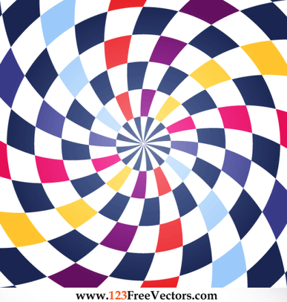 Colorful Spiral Op Art Vector