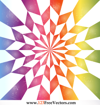 Star Optical Illusion Rainbow Background Vector