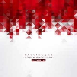 Red and White Geometric Triangle Mosaic Background