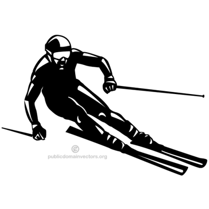 Skier Silhouette Vector
