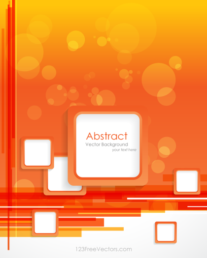 Orange Background with Square Design Vector Template