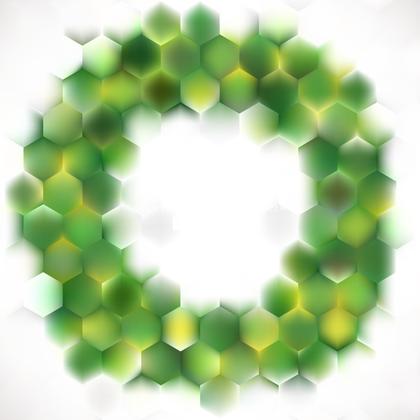 Abstract White Green Hexagon Background Template