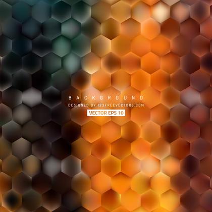 Abstract Dark Orange Hexagon Geometric Background