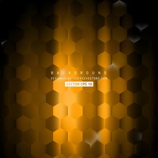 Black Orange Hexagon Background Pattern