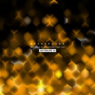 Abstract Black Orange Hexagon Geometric Background