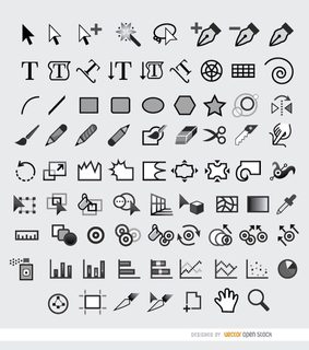 78 Menu Tool Icons Set Free Vector