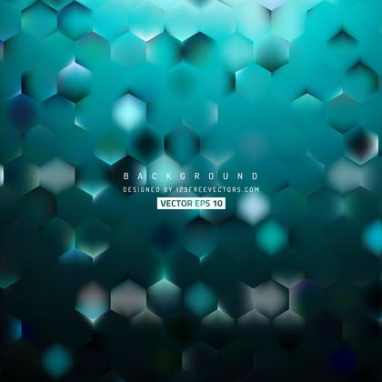 Dark Turquoise Hexagon Geometric Background