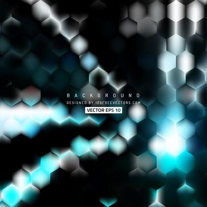 Abstract Black Turquoise Hexagon Geometric Background