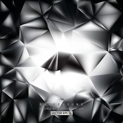 Abstract Black and White Low Poly Background