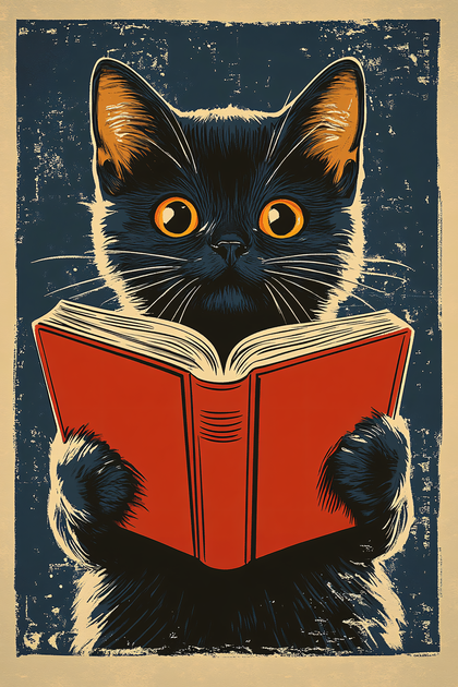 A Cat Reading