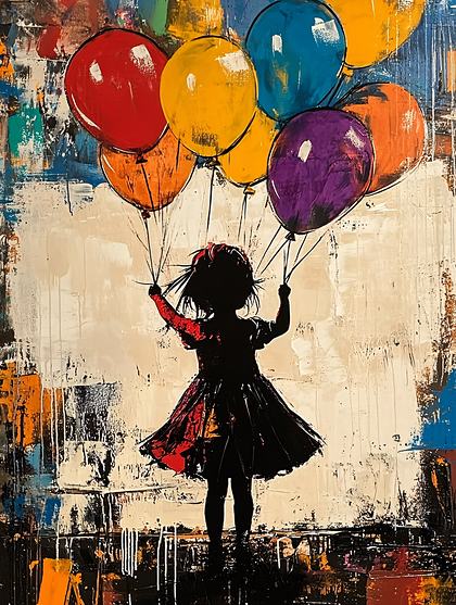A Child With Balloons