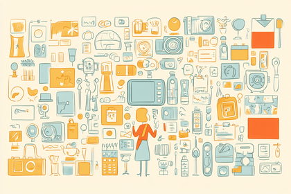 A Collection of Icons and a Woman