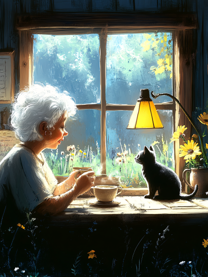 A Cozy Moment by the Window