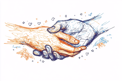 A Handshake of Support and Harmony