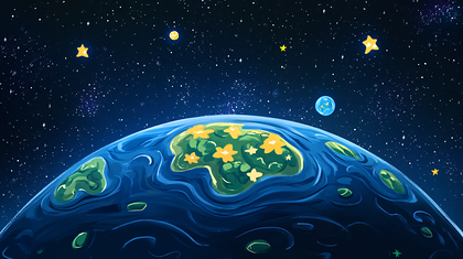 A Planet With Floating Flowers