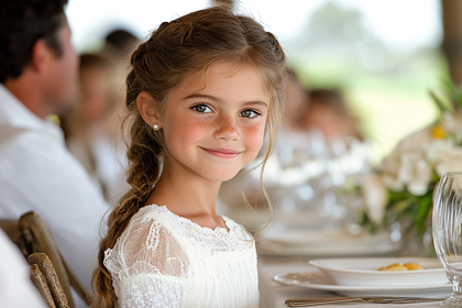 A Young Girl With Freckles Smiles