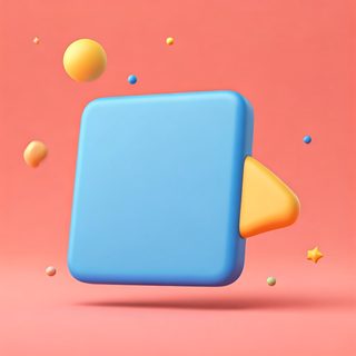3d blue square banner