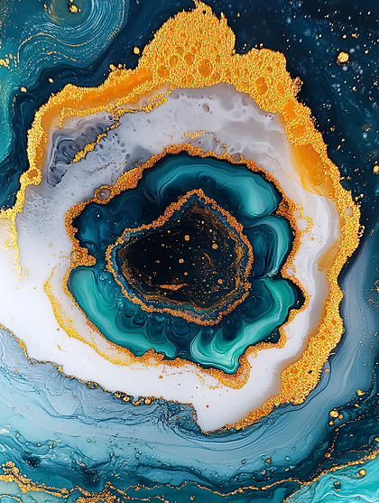 Abstract Agate Gold Waves