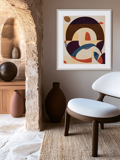 Abstract Art Piece Displayed In A Neutral Interior