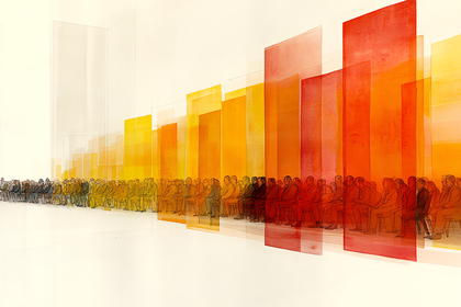 Abstract Bar Graph With People