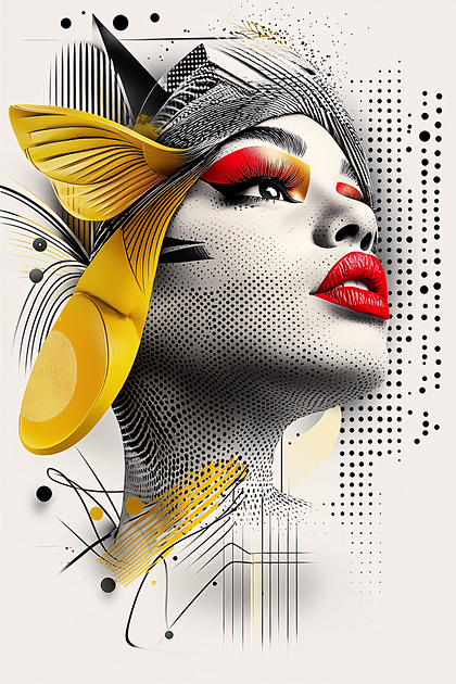Abstract Beauty with Yellow Accents