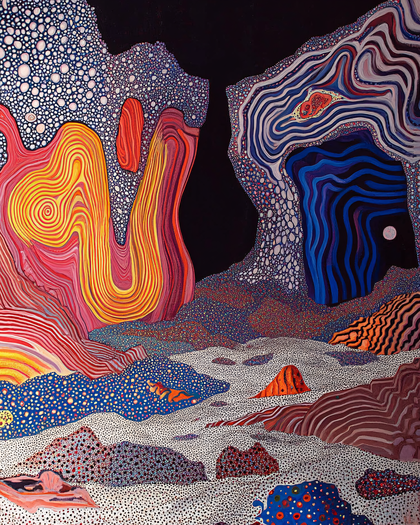 Abstract Biomorphic Landscape Painting