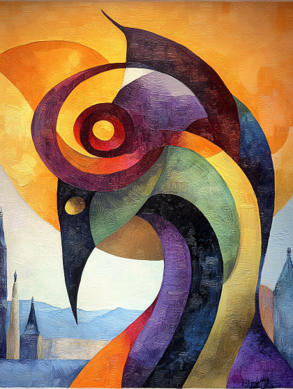 Abstract Bird in Cityscape