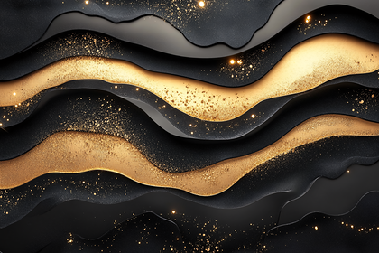 Abstract Black And Gold Layers