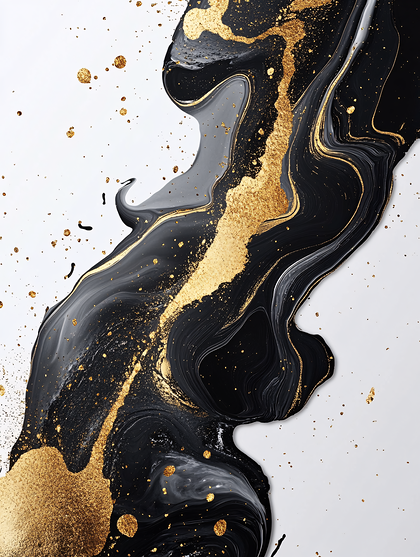 Abstract Black And Gold Marble