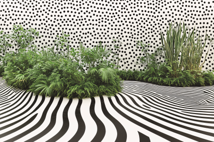 Abstract Black and White Polka Dot Botanical Garden