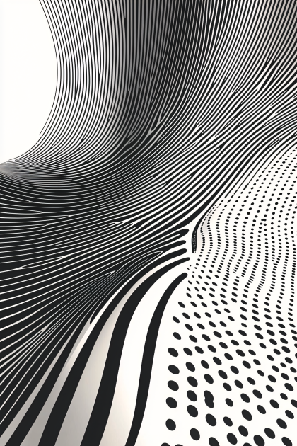 Abstract Black And White Wave Pattern